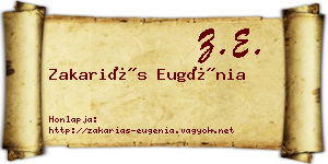 Zakariás Eugénia névjegykártya